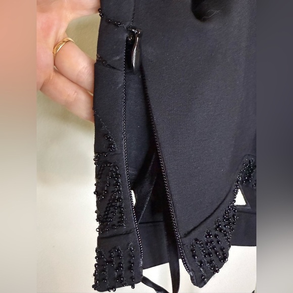 Bebe black Sequin evening occasion date night waist halter tank zip side XS EUC - Picture 9 of 9